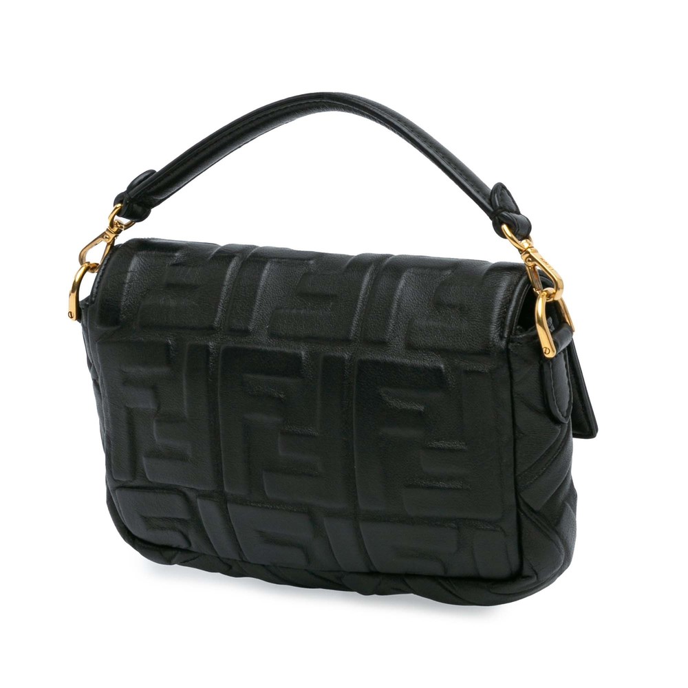 Pre-Loved Fendi Mini Zucca Embossed Leather Baguette Satchel - Picture 2 of 10